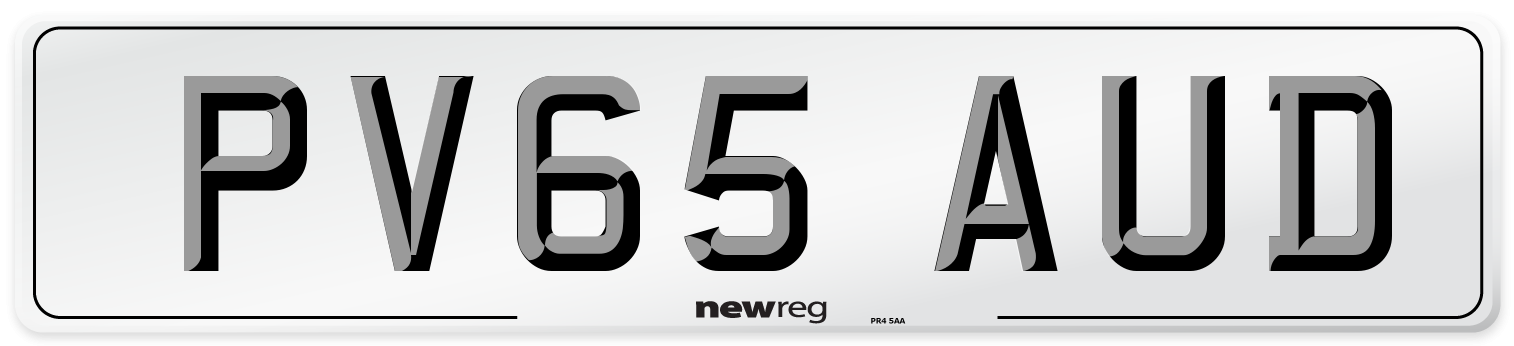 PV65 AUD Number Plate from New Reg